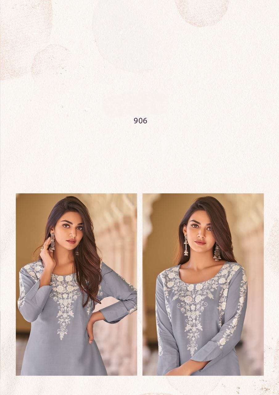 VINTAGE HEAVY RAYON SUPER HIT CO-ORD SET WITH WHITE EMBROIDERY WORK BY S3FOREVER 906 C
